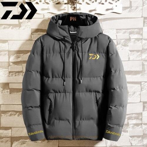 Daiwa Mens Velvet Fishing Clothes Thicken Thermal Zipper Outdoor and Hiking Jacket Winter Keep Warm Mountaineering Clothing