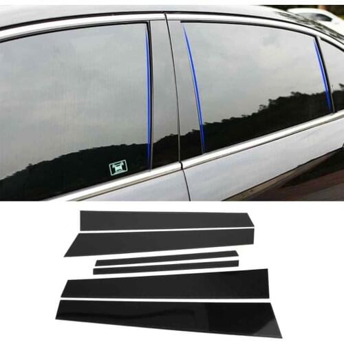 6Pcs Car Black Pillar Posts Set Door Trim Cover Kit For Honda Civic Sedan 2006 2007 2008 2009 2010 2011 Auto Styling Accessories