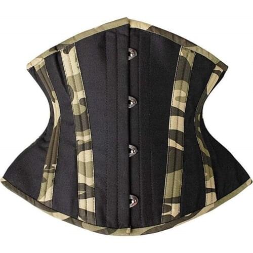 New Spiral Steel Boned Waist Trainer Corsets Bustier Body Waist Cincher Camouflage Underbust Top Women Lingerie Body Shaper