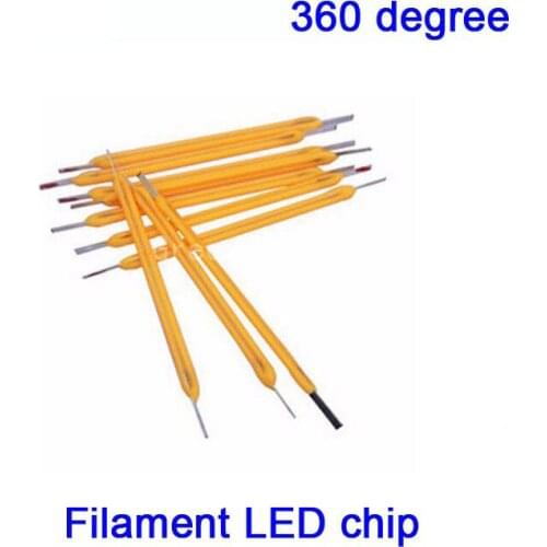 1000X Wholesale 360 degree LED filament light source high VF60V low IF10mA CRI >80 for DIY LED lighting project free shipping