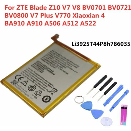Original 2540mAh Li3925T44P8h786035 Battery For ZTE Blade V7 V8 Z10 BA910 A910 A512 Xiaoxian 4 BV0701 BV0800 Phone Bateria