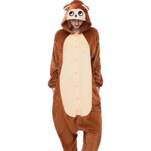 Pajama Sets Adult Monkey Pijamas Women Pyjamas Sleepwear Winter Night Suit One Piece Warm Wear