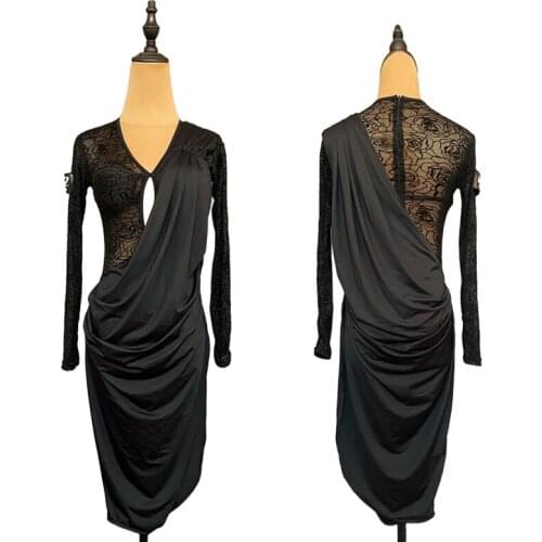 Latin Dance Dress Women See Through Dress Designer Clothes Performance Costume Sexy Tango Dancewear Salsa Dancing Outfit JL2680