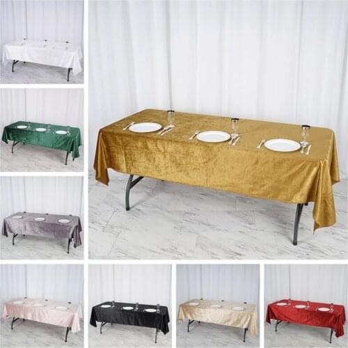 Premium Velvet Rectangle Tablecloth Polyester Table Cloth For Wedding Event Party Banquet Decoration