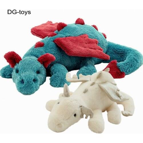 Fluffy Hair Blue Pterosauria Dragon Rabbit plush Toy Stuffed evil Red Fly Wings Fire Dragon Plushies Doll toys for Children boy