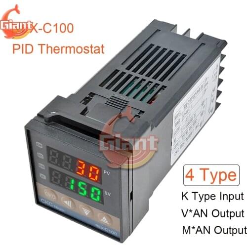 REX-C100 PID Temperature Controller Digital Thermostat SSR Output K Type Relay Thermocouple Probe Sensor M*AN V*AN AC100-240V