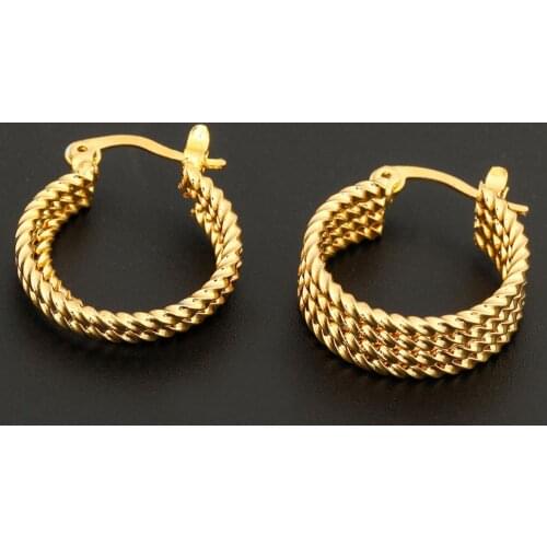 Trendy Greek Huggie Earrings 24K Gold Color Hoop Earings For Women Girls Ethnic Wedding Party Jewelry