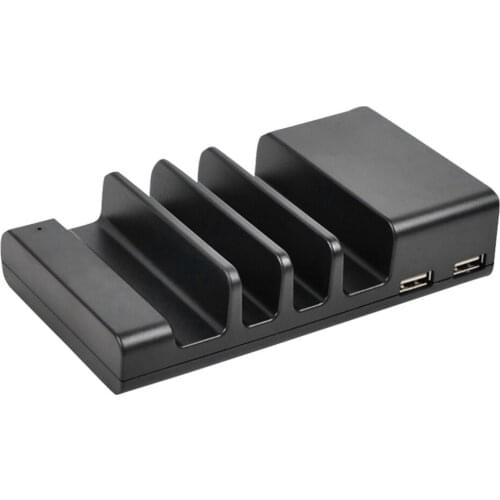 Multi 4 Port Charging Dock,Universal Desktop Quick Charge Organizer,Travel Wall Charger Station Power Adapter EU Plug