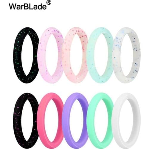 10pcs/set Food Grade FDA Silicone Ring 2.7mm 3mm Hypoallergenic Crossfit Flexible Rubber Finger Rings For Women Wedding Rings