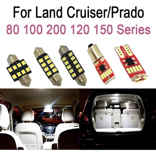 100% White Error free LED lamp interior map inside reading light kit For Toyota Land Cruiser 80 100 200 Prado 120 150 FJ Cruiser