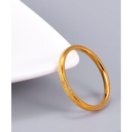 2020 New Trend Simple Plain Round Ring for Women Stainless Steel Gold Index Finger Couple Ring With Charms Jewelry Christmas Gif