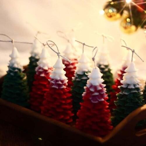 3D Christmas Tree Silicone Candle Mold Soap Clay Gypsum Making Mould DIY Cake Fondant Decorating Supplies E56C