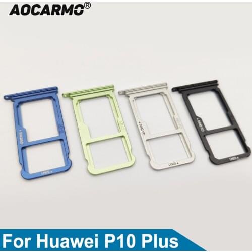 Aocarmo Green/Black/White/Blue SD MicroSD Holder Nano Sim Card Tray Slot For HUAWEI P10 Plus VKY-AL00 5.5" Replacement Part