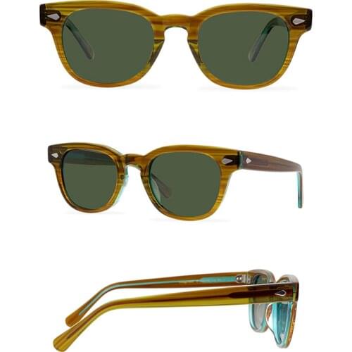 Belight Optical Japan Handmade Quality Cool Vintage Retro Women Men UV400 Protection with Case Oculos Punk Sunglasses 9564