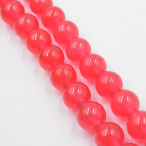 Free Shipping Natural Stone Rose Red Jades Round Loose Beads 4 6 8 10 12MM Pick Size for Jewelry Making Diy Bracelet Necklace