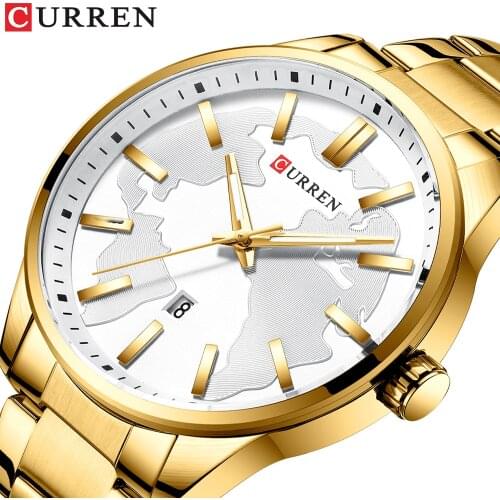 CURREN Fashion Brand Quartz Watches For Men Unique Dial Business Stainless Steel Band Gentlemen Wristwatch Clock Male relogio
