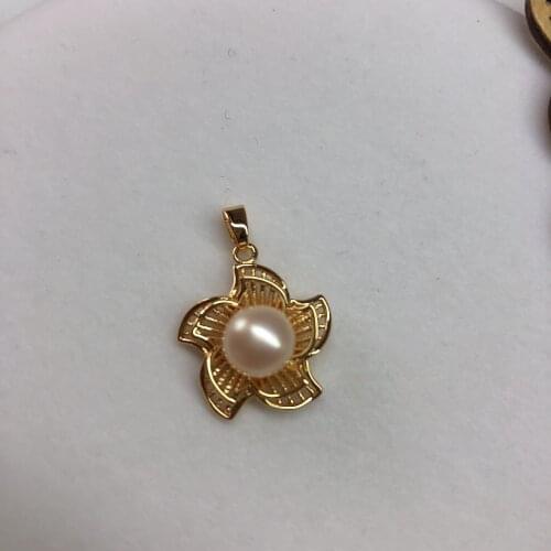 Flower Style Pendant Base Mountings Findings Jewelry Settings Parts for Female Women Pearls Beads Crystal Agate Coral Jade