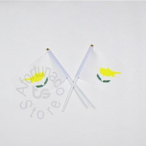 Cyprus 14*21cm flag Banner hand waving National flag Home Decoration flag banner