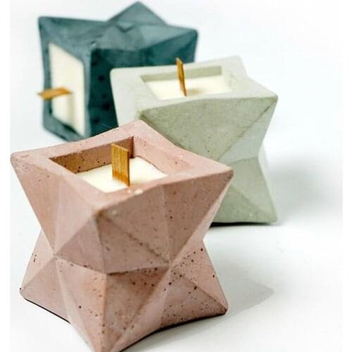 Geometric shape candle cup mold Concrete Planter Molds Cement Concrete Candle Vessel Molds DIY Wax Candle Holder Molds