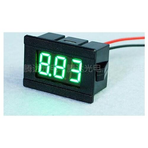 Hot sale 0.36inch 1PC 2 Wire Green DC4.5-30V LED Panel digital display Voltage Meter Voltmeter 34mm*23mm*17mm