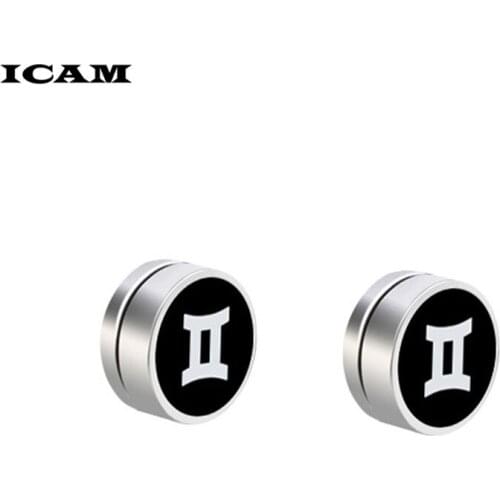 ICAM Magnet Magnetic Ear Stud Earrings for Men & Women Fashion Stainless Steel 1 Piece Non Piercing Unisex Fashion Fake Earrings