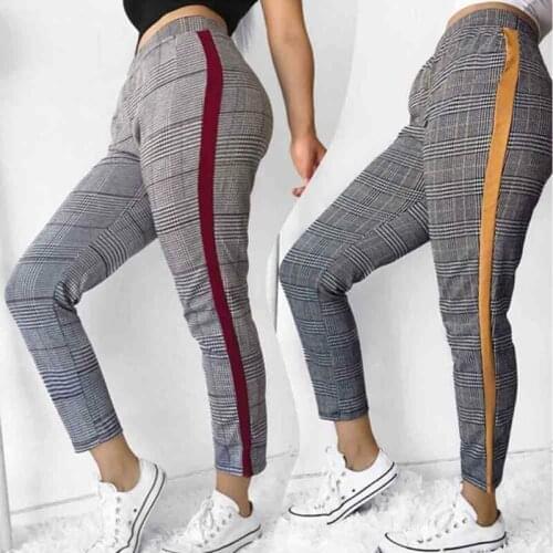 Imcute Women's Plaid Trousers
