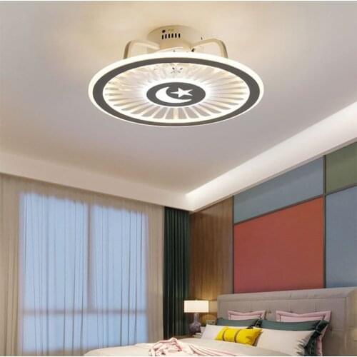 Creative ultra-thin ceiling fan lamp modern minimalist LED bedroom dining room living room remote control silent ceiling fan