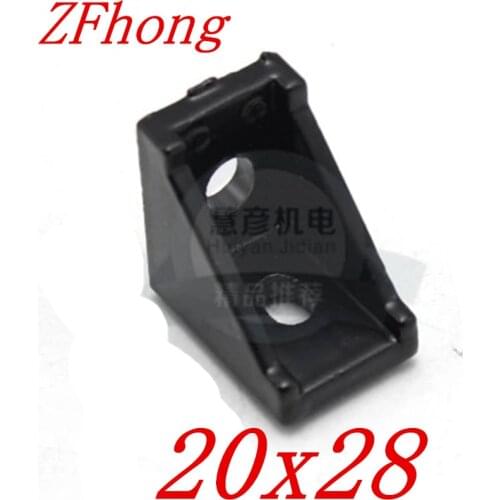 10pcs 2028 2020 Black Corner Angle L Brackets Connector Fasten Fitting Long Hole for Aluminum Profile 2020 20x20