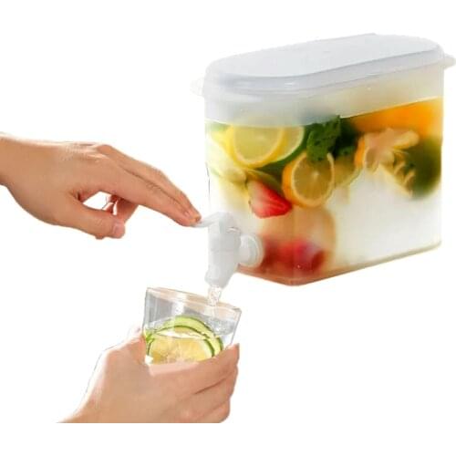 Water Pitcher Jug Kettle with Faucet 3.5L Large Capacity Lemon Juice Bottle Table Refrigerator Teapot Kitchen Drinkware