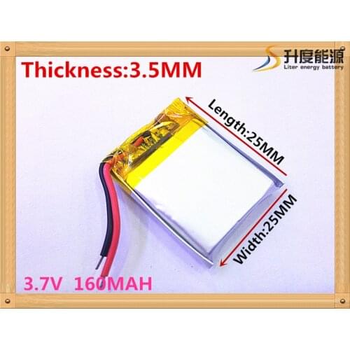 MP3 MP4 3.7V lithium Tablet polymer battery 352424 352525 160MAH MP3 MP4 MP5 small toys GPS