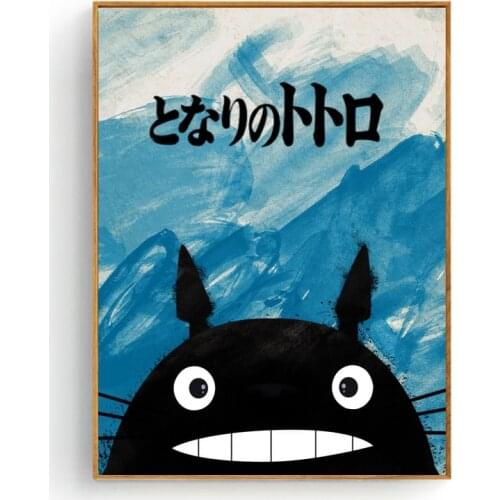 My Neighbor Totro minimal movie Canvas Painting Wall Art Pictures prints home decor Wall poster decoration for living room