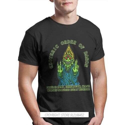 New Summer Esoteric Order Of Dagon T-Shirts Cotton Cthulhu Mythos Lovecraft Horror Great Old Ones Fashion Graphic Men Tops