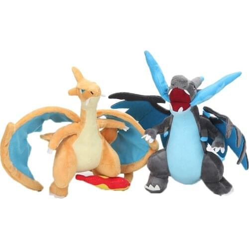 25cm Anime Plush Doll Mega Charizard X Yellow Blue Dragon Stuffed Plush Toys