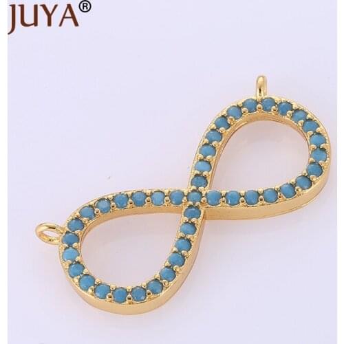 Jewelry making supplies blue rhinestone infinity charm pendants for jewelry making diy bracelets necklaces pendant accessories