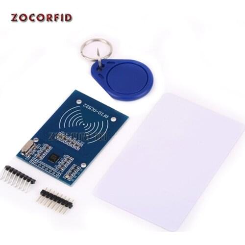 RFID Kit RC522 Reader Chip Card NFC Reader Sensor Module Key Ring Standard S50 Blank Card/Shaped Card Curved /Straight Row Pin