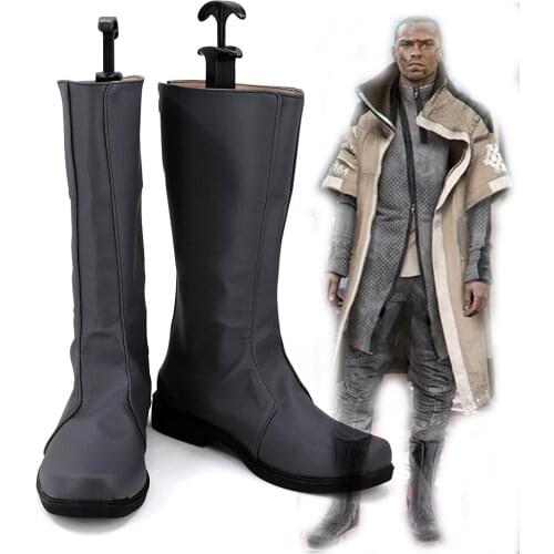 Detroit Become Human Markus Cosplay Boots Grey Shoes Custom Made