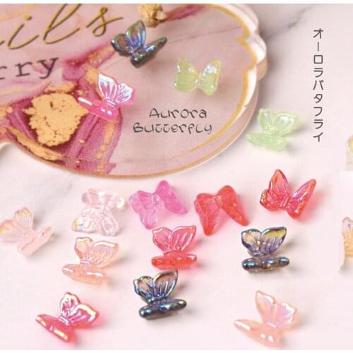 Mixed 50 Symphony Colors 3D Butterfly Nail Art Decorations Charm Ornaments DIY Japanese Style Manicure Design Accessories