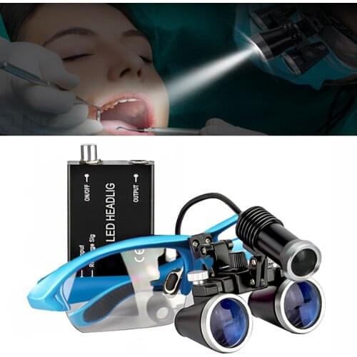 2.5X/3.5X Dental Loupe Magnifier Binocular Magnifier Surgery Surgical Operation Loupe with Spotlight Head Light