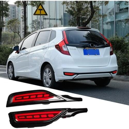 LED Brake Rear Bumper Light Back Rear Fog Lamp Flowing Turn Signal Light For Honda Fit Jazz 2018 2019