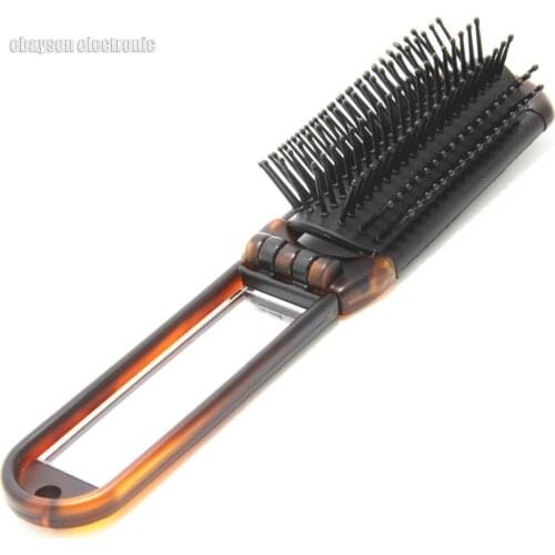 High Quality Folding Fine Pocket Comb Hair Brush With Mirror Travel Styling Tools 20pcs