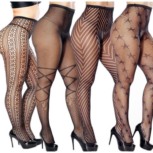 Womens Sexy Pantyhose Tights Fishnet Mesh Underwear Lace Sheer Plus Size Womens Socks Tights Nightwear Sleepwear