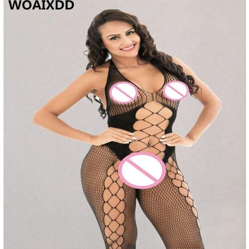 Women Sexy Costumes Lingerie Bodysuit Fishnet Crotchless Babydoll Bodysuits Nightwear catsuit erotic Underwear bodystocking