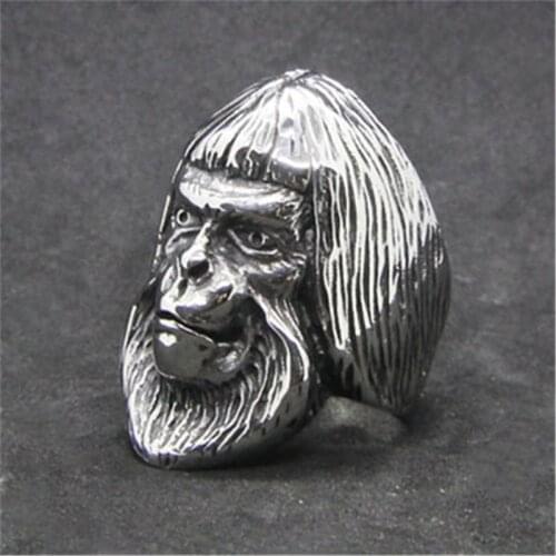 1pc Newest Design Gorilla Ring 316L Stainless Steel Jewelry Rock Culture Punk Style Ring