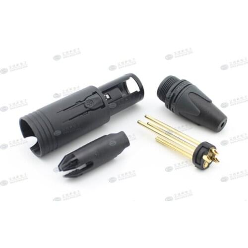 1pcs NEUTRIK NC3FM-C-B Cannon male and female integrated conversion plug XLR high-quality audio connector gold-plated Black case
