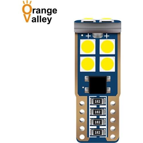 100PCS T10 Led W5W Led Bulbs 168 194 10 SMD 3030 LED Dome Reading Lamp License Plate Light Car Interior Lights Auto DC 12V