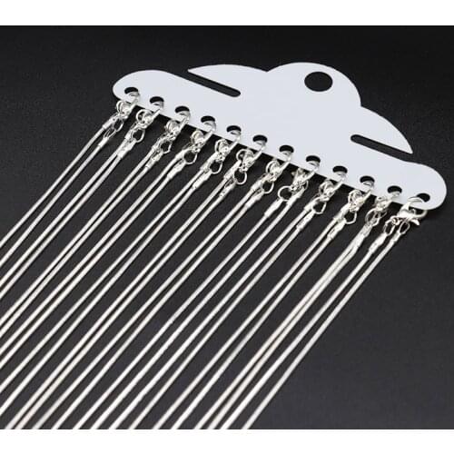 12pcs/pack 1.3mm Rhodium Silver Color Snake Chains for Necklace Bracelet with Lobster Clasps Copper Link Chains Accessories