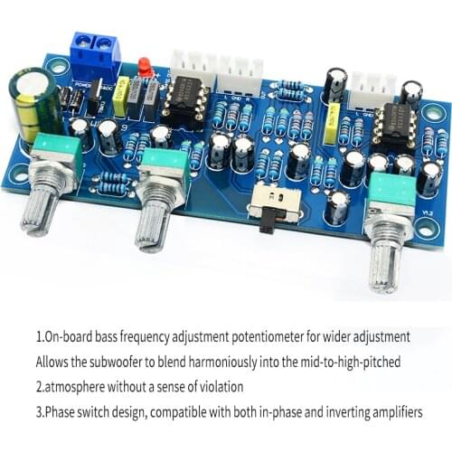 2.1 channel preamp board low pass filter preamp board subwoofer tone board HI-FI low pass board