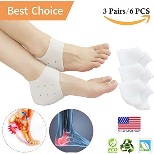 2 Pair Gel heel Pain Pad Toe Silicone Cushion Insoles Orthotics Foot Release heel cup insole for Men Women by patented Heel Cup