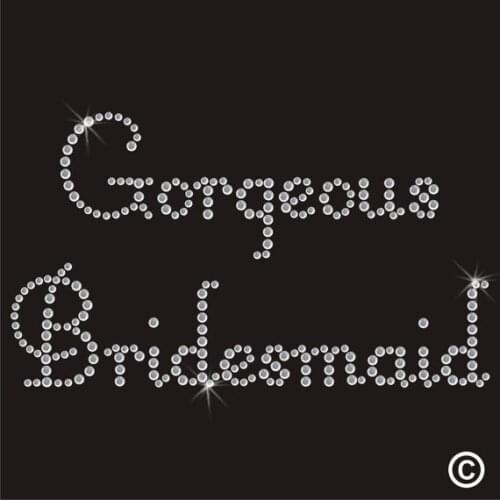 2pc/lot Wedding Gorgeous Bridesmaid design stone hot fix rhinestone applique designs iron on transfer hot fix iron on for shirt