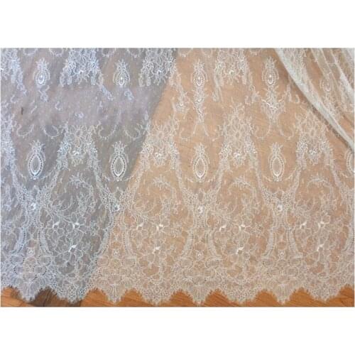 3M/Lot Fabric for Dress Fashion Eyelash Lace Fabric Clothing Skirt Wedding Soft Nightdress DIY Accessories Lace